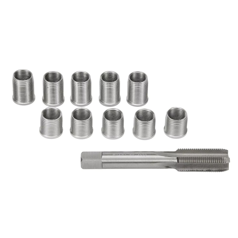 1Set Universal Spark Plug Thread Repair Kit Tool with M10x1.0 Thread Inserts