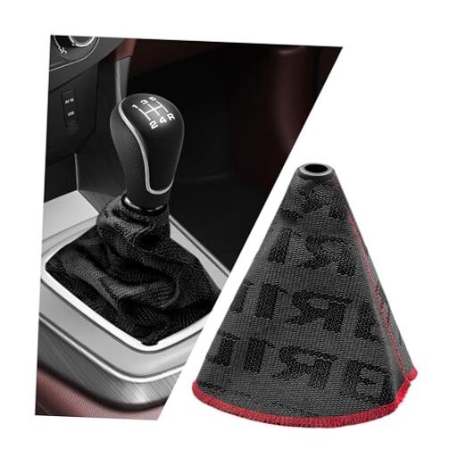 Car Shift Boot Cover, Waterproof Fabric Manual/Automatic Shift Knob Boot Black