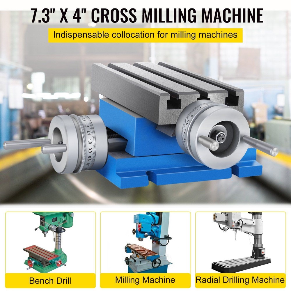 7.3x4in Compound Slide Milling Worktable & Precision Cross Machine