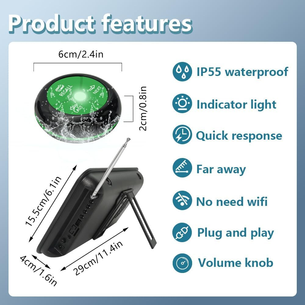 Take a Number System Queue Wireless Calling System with 1 Take a Number Display