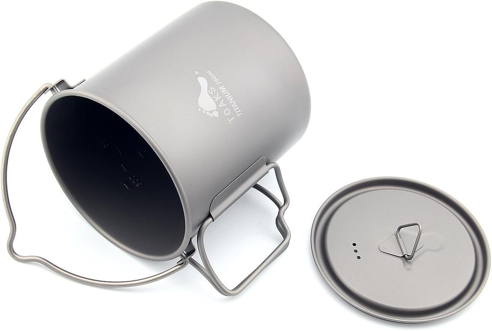 Titanium 750Ml Pot with Bail Handle for Ultralight Camping, Backpacking Cookware