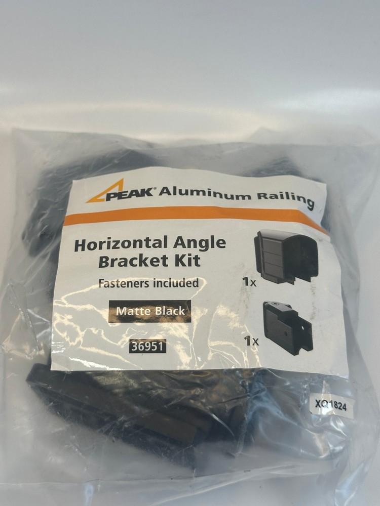 PEAK Aluminum Railing Horizontal Angle Bracket Kit Matte Black 36951