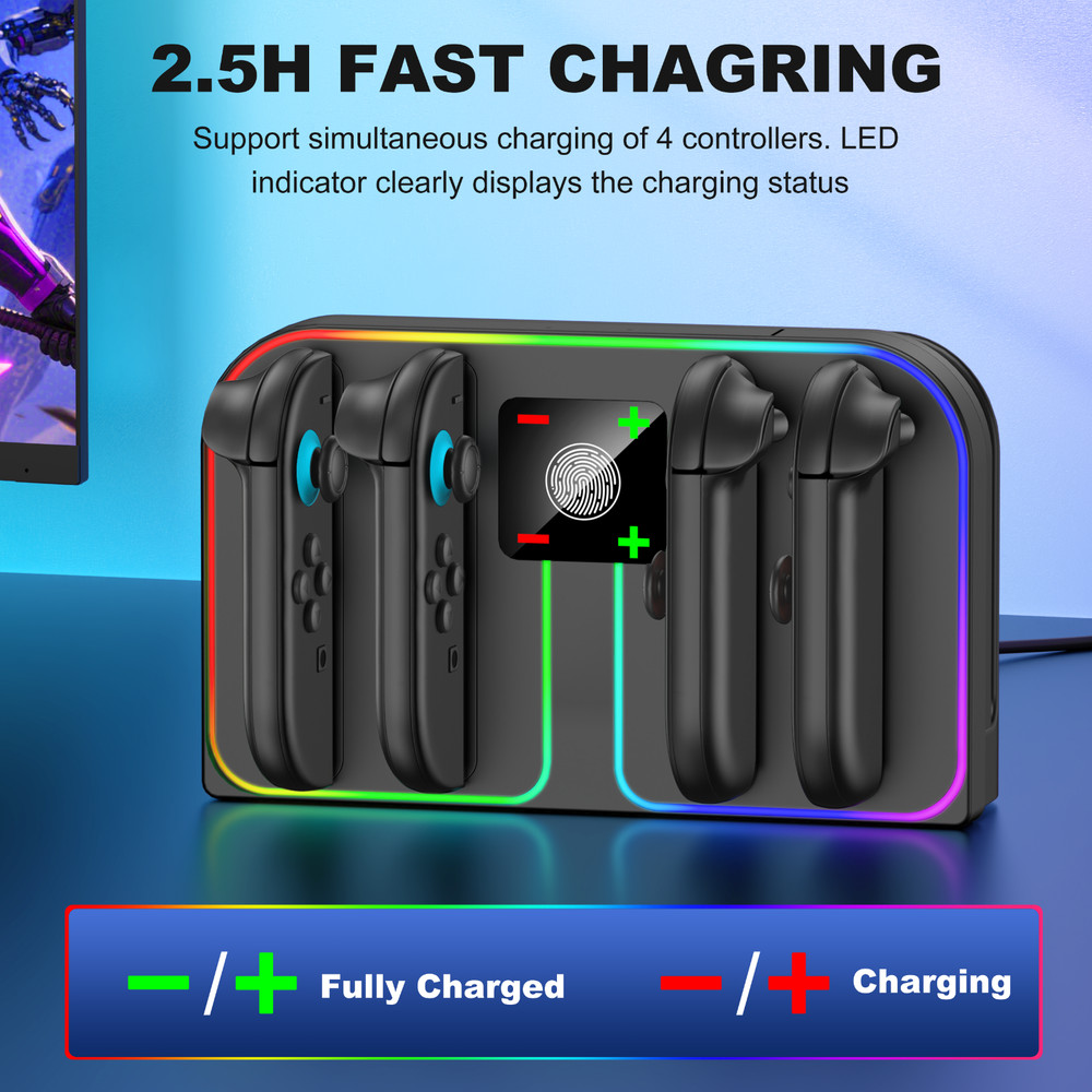Switch 2 Controller Charger Wall-Mounted Charging Dock for Nintendo Switch 2