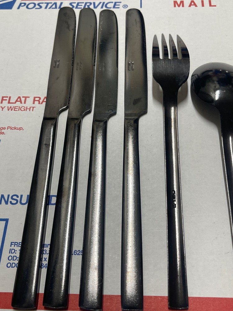 10 Black Silverware Black Stainless China