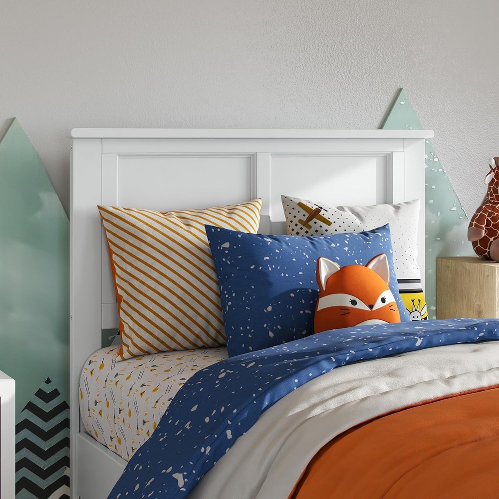 Madison Twin Solid Wood Panel Headboard, White