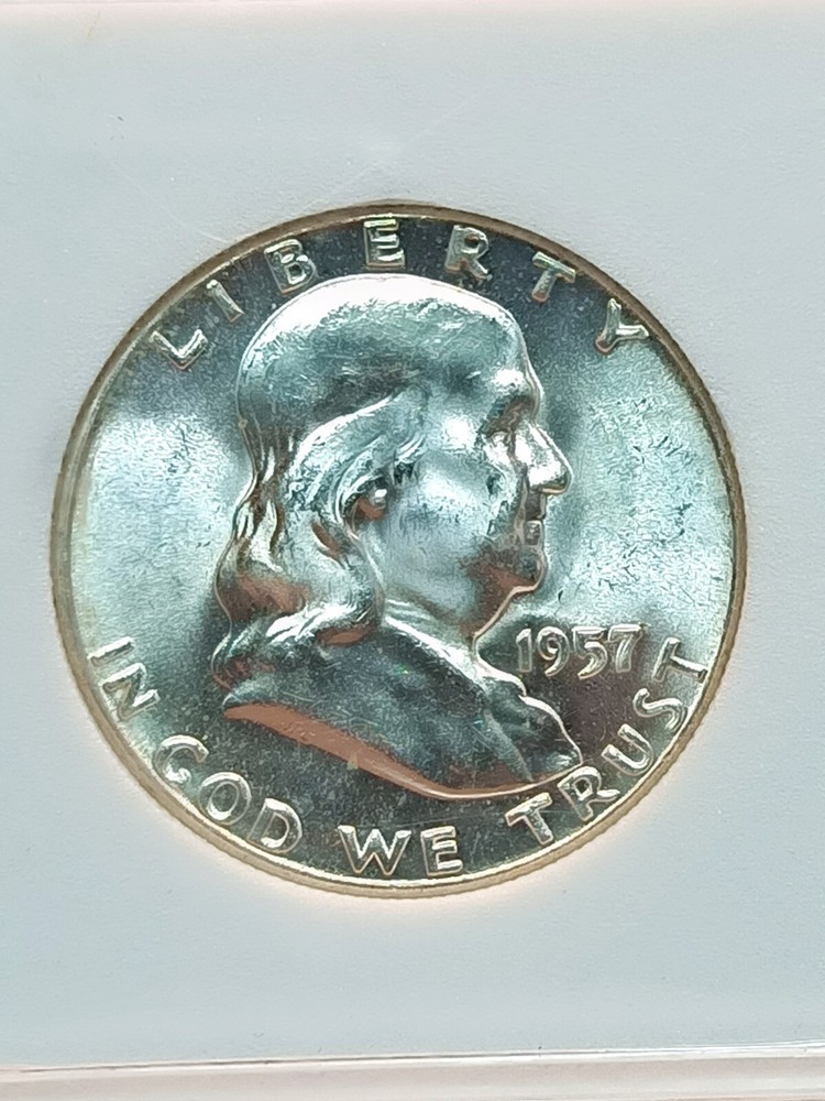 Stunning 1957 Franklin Half Dollar 50c - MS - UNC