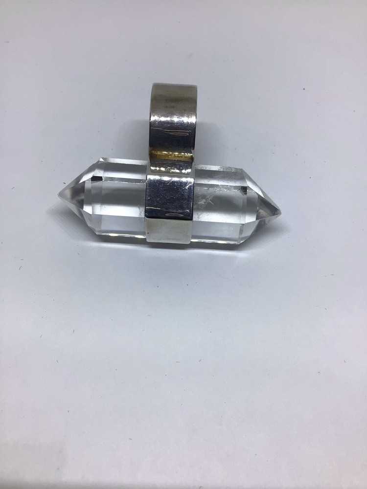 Natural Clear Quartz Crystal - Sterling Ring