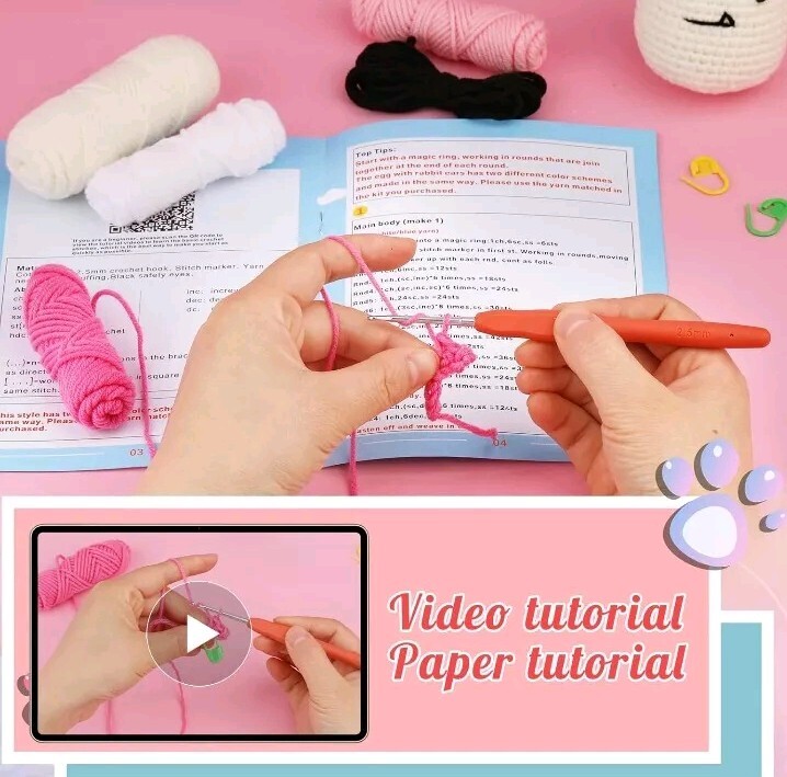 Egg With Rabbit Ears DIY Crochet Kit Easter Decoration