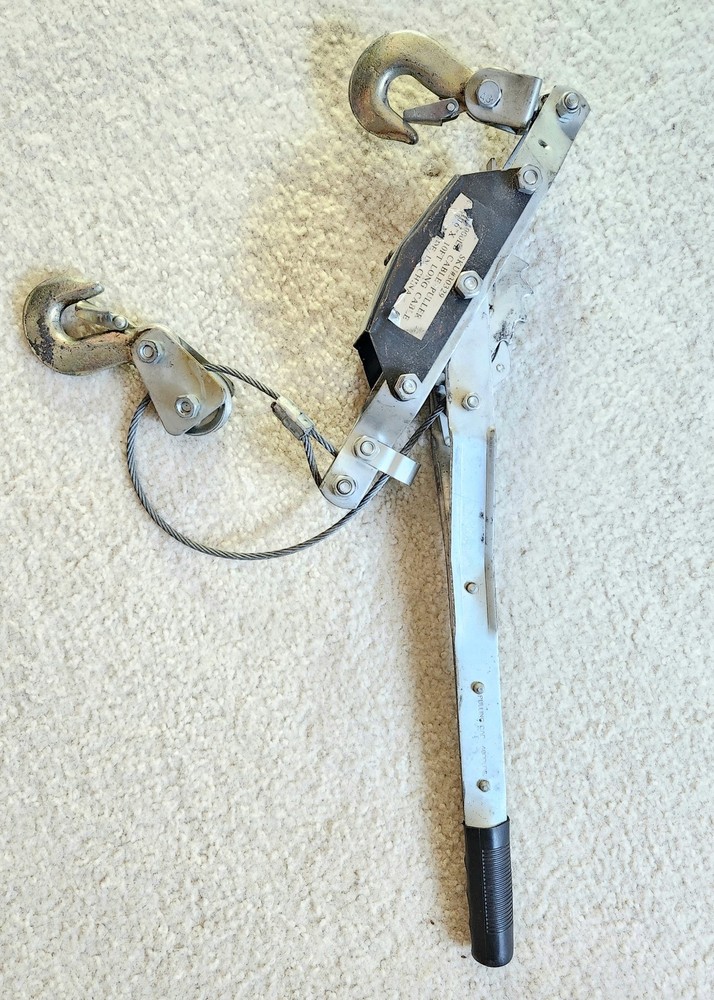 2 Ton Come Along Cable Puller 4000 lb Hand Winch Ratcheting w/ Hooks 10 ft Cable