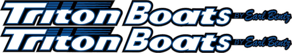 Blue Version 2x Trailer Decals - Triton Boats By Earl Bentz - NEW Reproduction