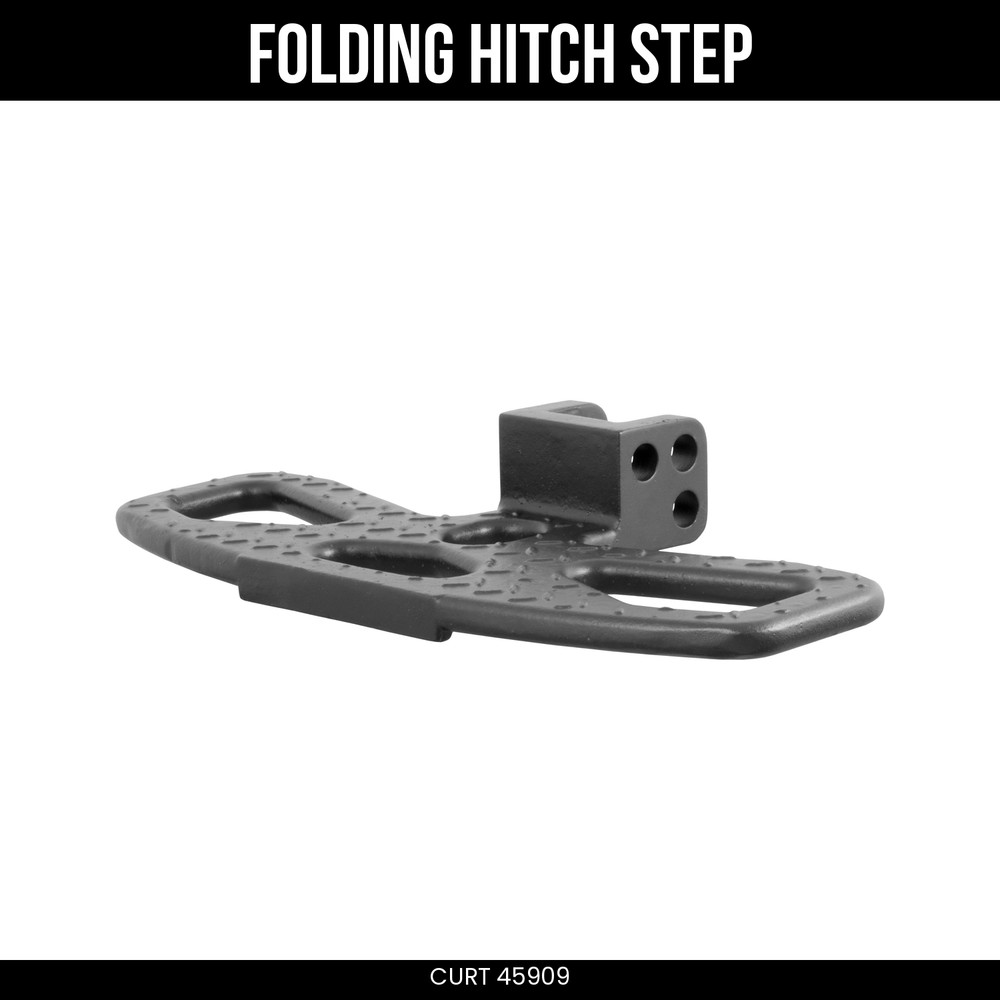 CURT Folding Hitch Step for Adjustable Channel Mount 16 Inch Wide 45909