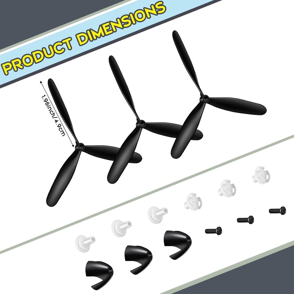 Outus 3 Sets Spare RC Plane Propellers 3 Blade Propeller Compatible with...
