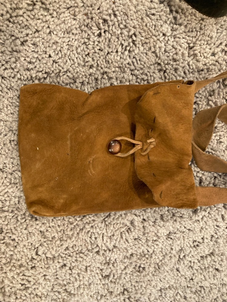 Vintage Leather Flintlock Muzzleloader Possible Bag & Belt Pouch Bushcraft LARP