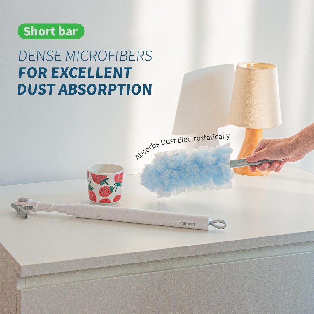 oshang Duster Heavy Duty 3.6 ft Extended Handle Dusting Kit - Multi-Surface C...