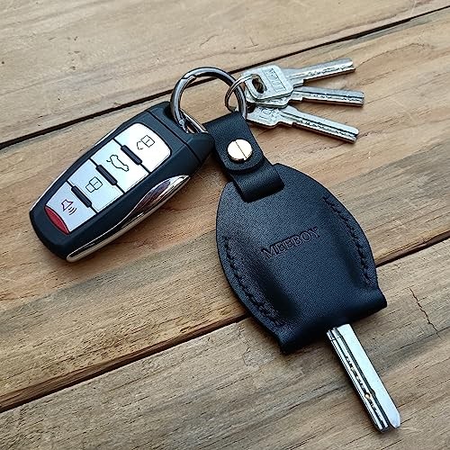 Handmade Key chain Leather Protective Key Holder Large Capacity Black