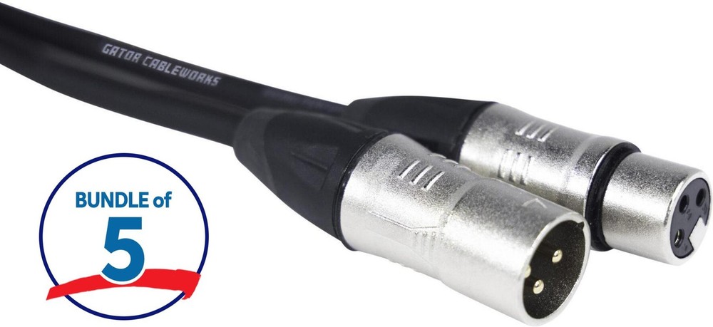 Gator Cableworks Backline Series Microphone Cable - 20 foot (5-pack)