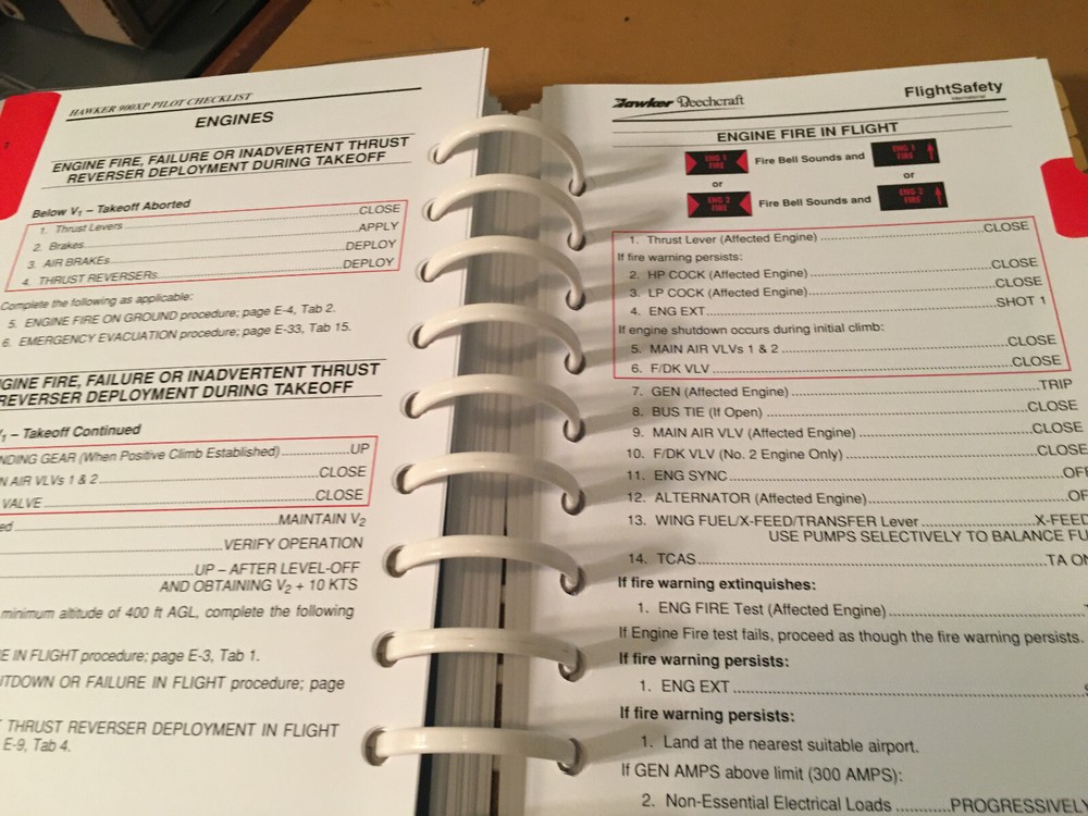 Hawker 900XP Pilot Checklist