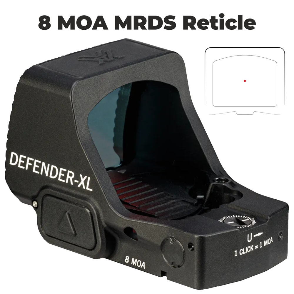 Vortex Optics Defender-XL Micro Waterproof 8 MOA Red Dot Sight with Free CD Hat