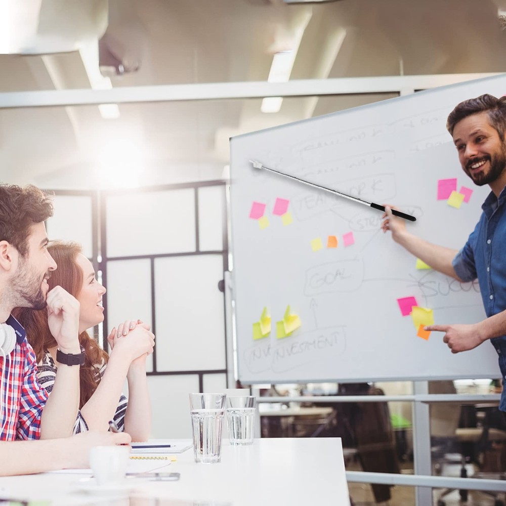 2Pcs Telescopic Teachers Pointer, Extendable Hand Pointer Finger Black