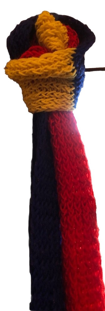 Primary Red Yellow Blue Scarf Handmade