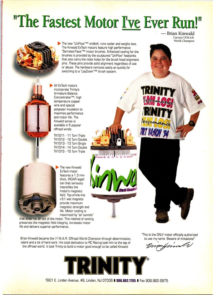 Trinity Extech Engine RC Print Ad Team Kinwald Wall Art Decor Ephemera