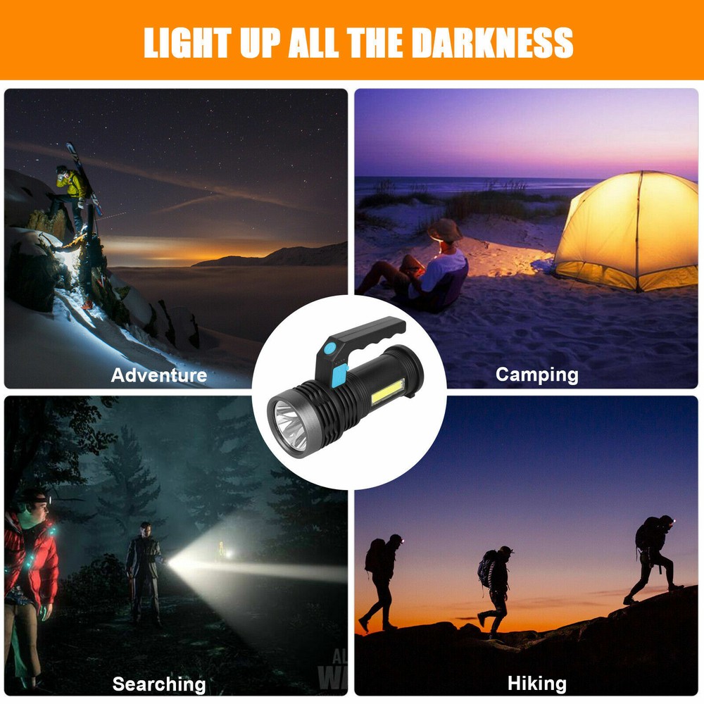 Super Bright Rechargeable LED Handheld Flashlight Portable Spotlight Searchlight