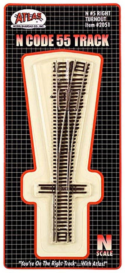 Atlas N Scale Code 55 #5 Right-Hand Turnout/Switch Model Train Track
