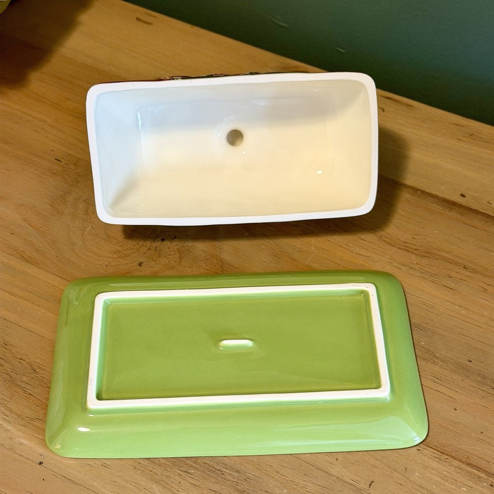 Mushroom Butter Dish Covered Ceramic Toadstool Cottagecore Kitchen Decor