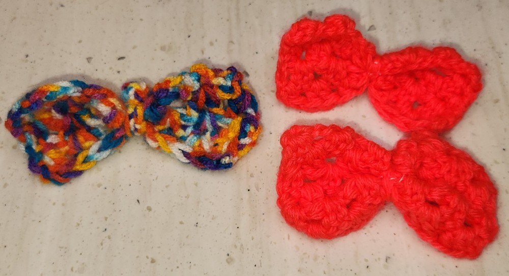 Crochet Medium Pet Bow with Snaps