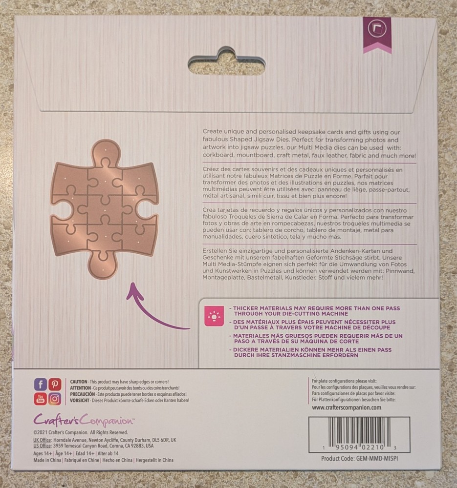 Crafters Companion Gemini Statement & Missing Piece jigsaw Dies