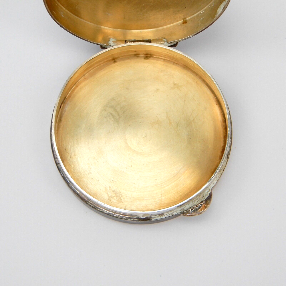 MONO Engraved "TMC" Round Solid STERLING Silver Compact Pill Box Pot 1.5" - 22g