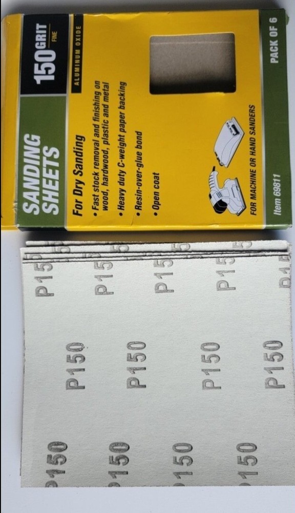 Warrior Sanding Sheets Qty 6 /150 Grit