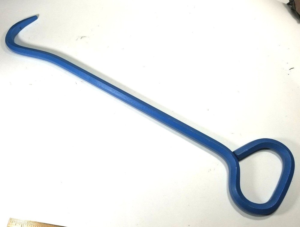 Manhole Cover Hook, 24" Solid Hex shape steel, Inline handle, Pointed tip, USA