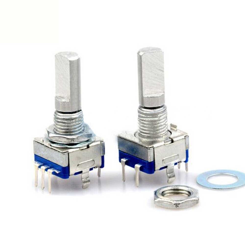 10Pcs Rotary Encoder w/ switch EC11 Audio Digital Potentiometer Half-Moon handle