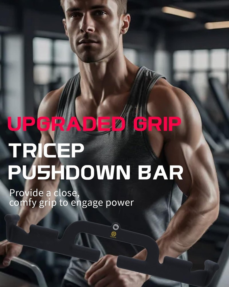 LAT Pull Down Bar with 6 Ergonomic Handles, LAT Pulldown Attachments for Home...