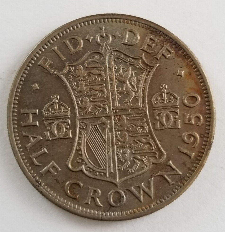 1950 Half Crown George VI - 3rd Type - No 'IND:IMP'