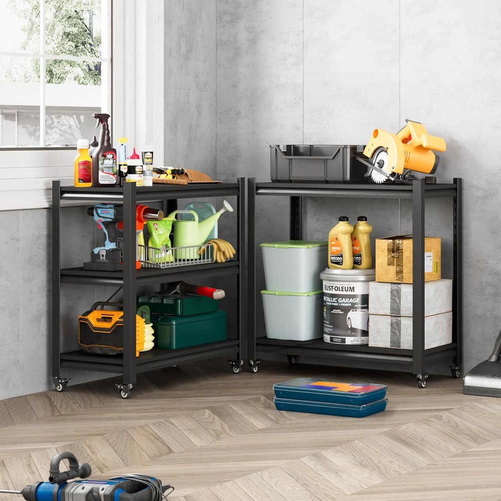 Workbench on Wheels, Adjustable Heavy Duty Work Table with Wheels, Heavy Duty