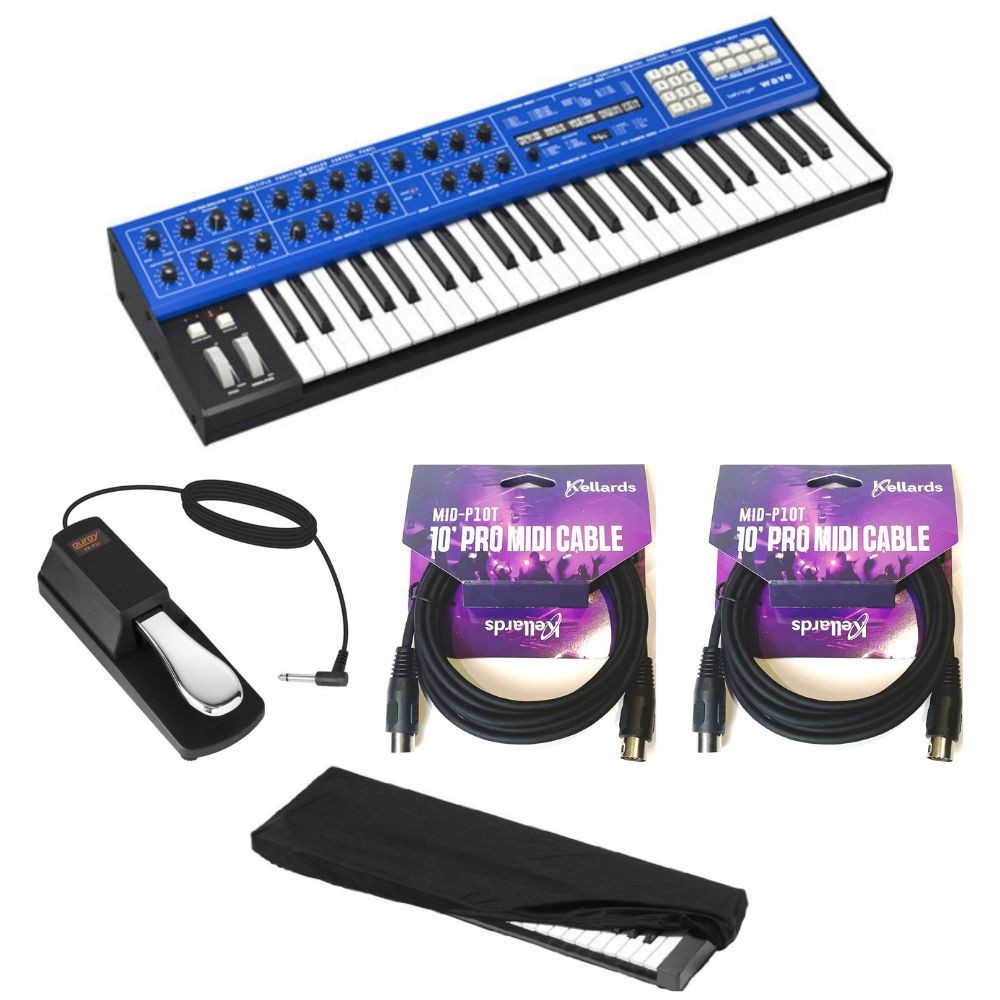 Behringer Wave Hybrid Wavetable Synth Bundle w Sustain Pedal MIDI Cables