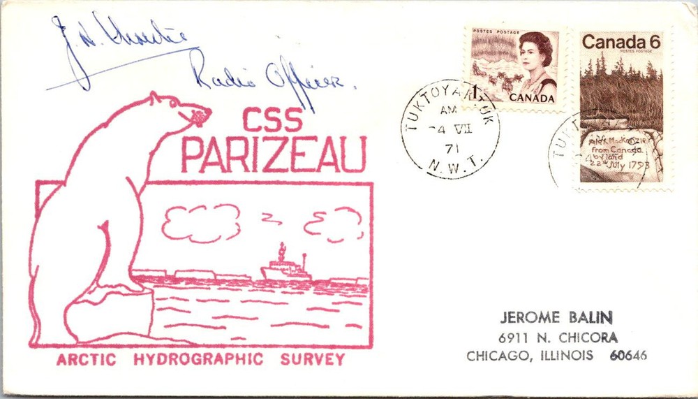 CANADA 1971 - CSS Parizeau Arctic Hydrographic Survey Jerome Balin - A00237