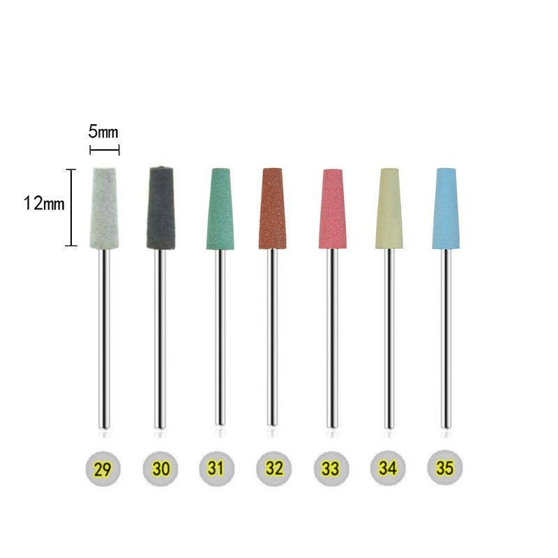 7PCS Nail Art Grinding Drill Bits Electric Manicure Machine Ceramic Bullet Bit