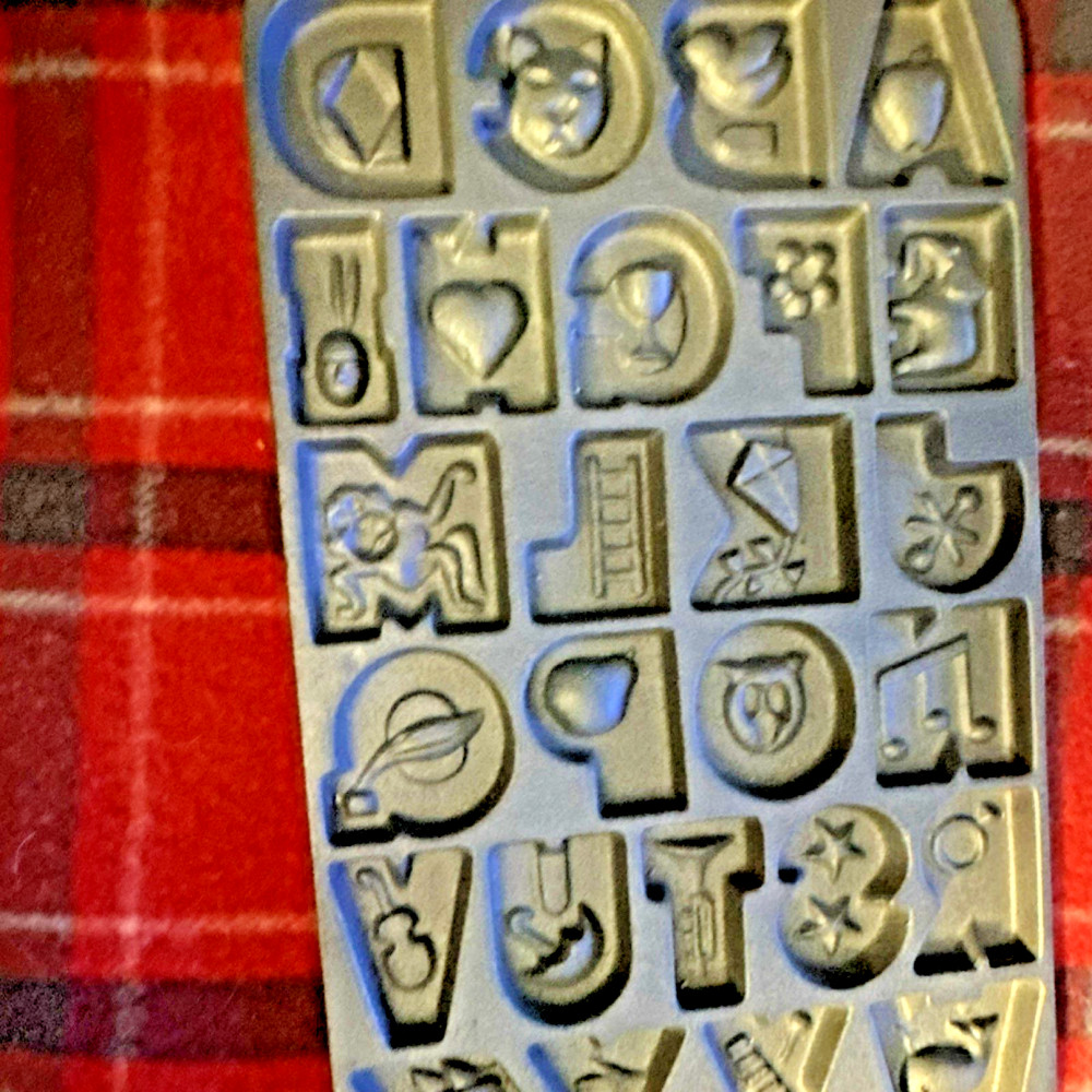John Wright & Medway Cast Iron Alphabet Shape Mold with Original Box
