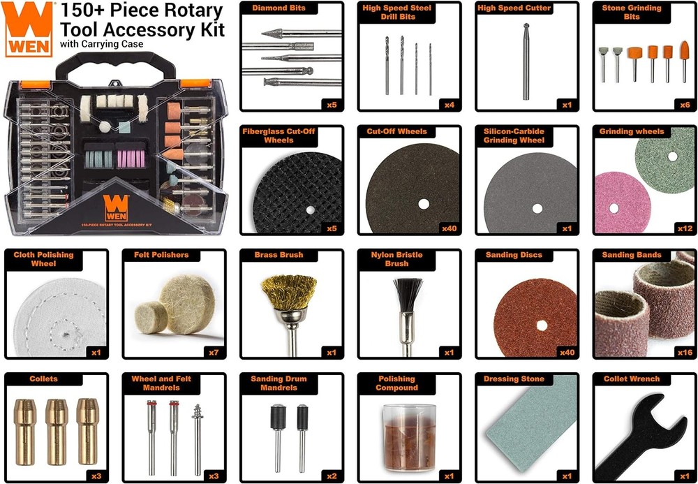 230151A 150-Piece Rotary Tool Accessory Kit with Case