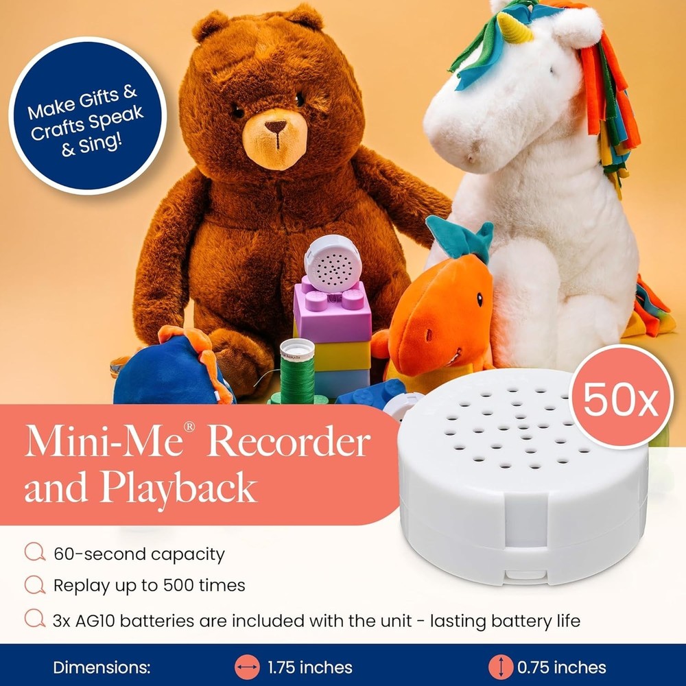 Personalized 60-Second Plush Toy Voice Recorder - Ideal for DIY Projects