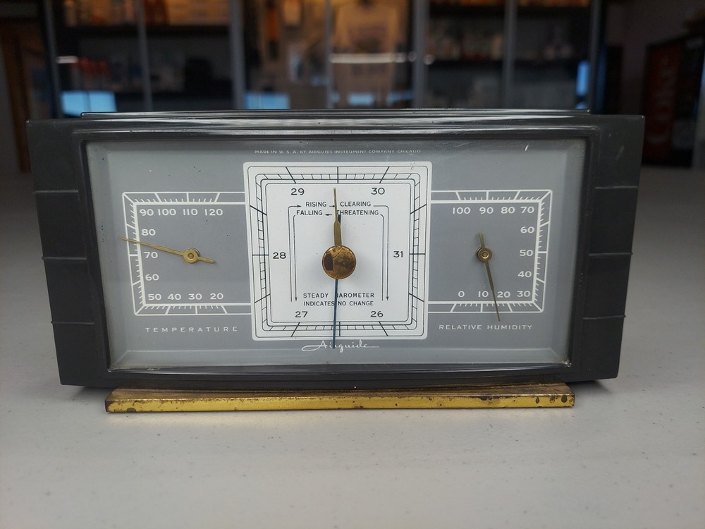 Vintage AirGuide Bakelite Temperature Relative Humidity Barometer