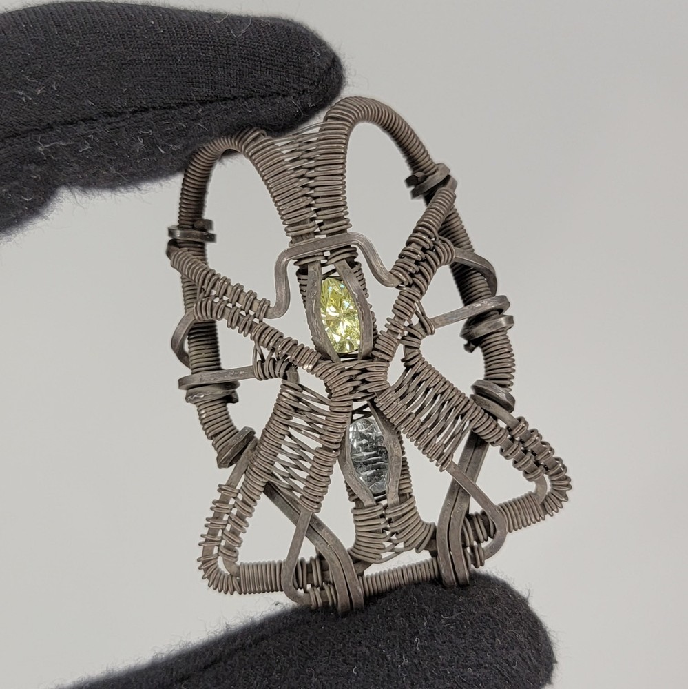 Jetpack - Oxidized Sterling Silver Wire Wrapped Pendant
