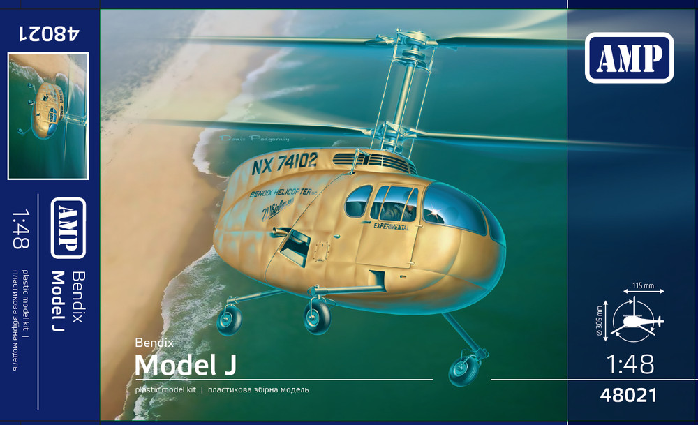 Helicopter Bendix Model J (Plastic model kit) 1/48 AMP 48021