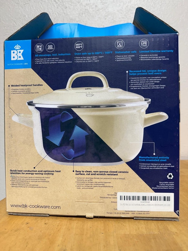 BK Cookware Dutch Oven, 2.5 Quart, Cream