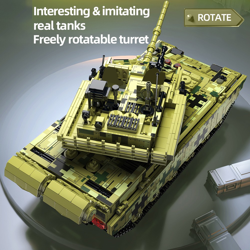 Tank Building Set Model Construction Engineering Rotatable Birthday Gift for Kid