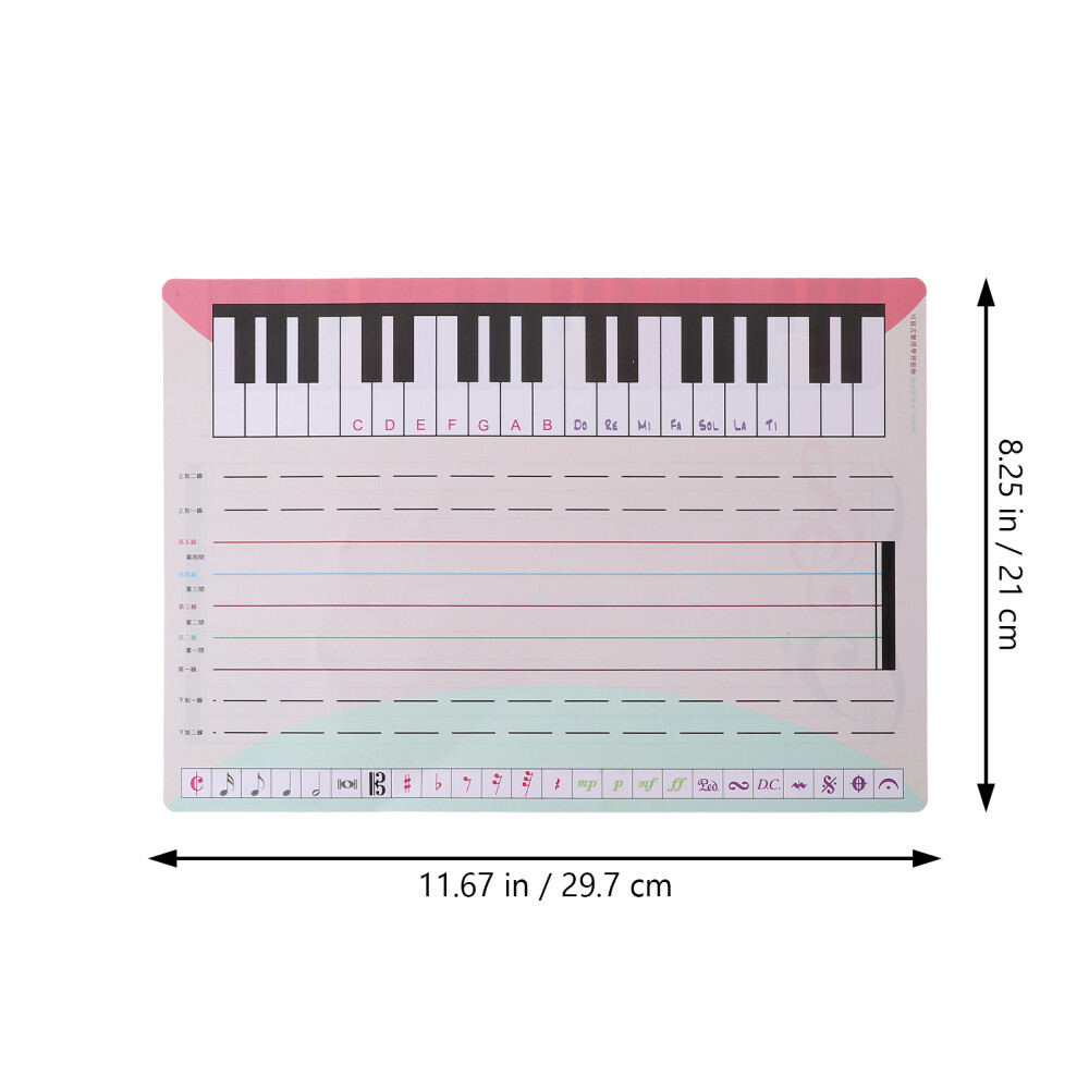 Dry Erase White Board Musical Note Lapboard Reusable Staff Board