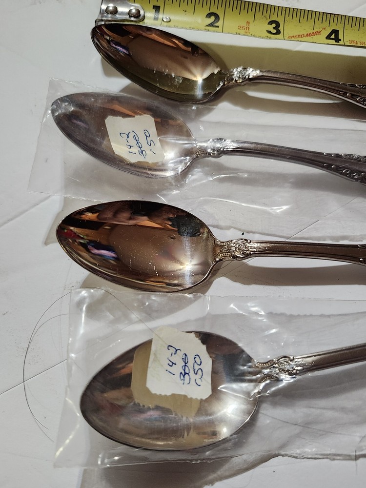 4 Reed & Barton Supersilver 6" Spoons Flatware Silverplate